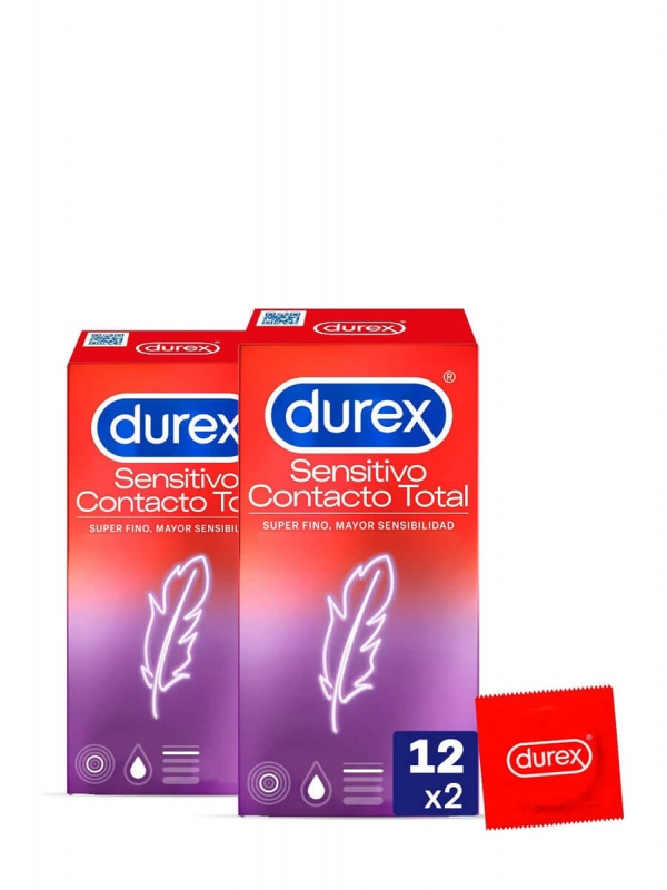 Durex Preservativo Sensitivo Contacto Total Duplo 2x12 Unidades