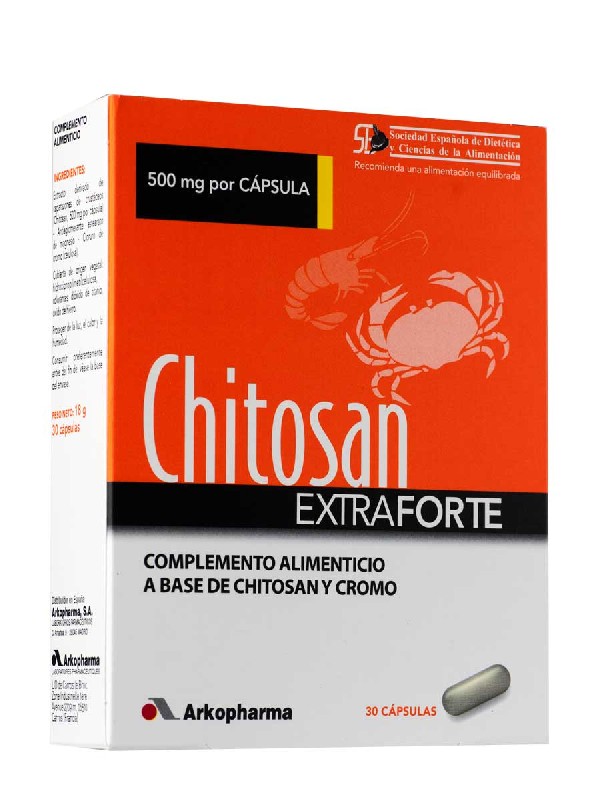 Chitosan extraforte 500mg de arko, 30 cápsulas