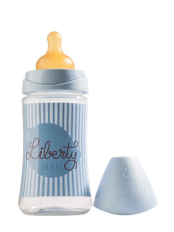 Suavinex biberón azul boca ancha 3 posiciones 270ml