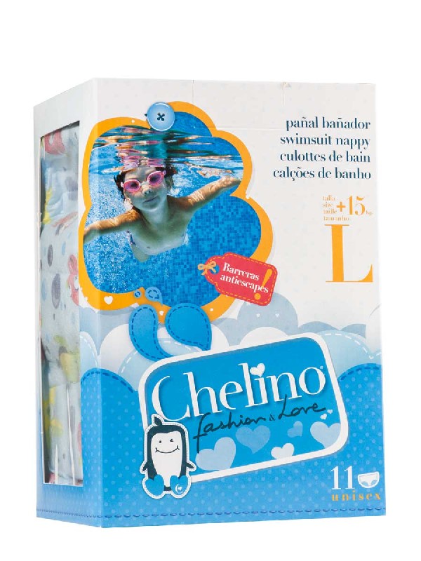 Pañal bañador chelino swimmers talla l +15kg 11 unidades