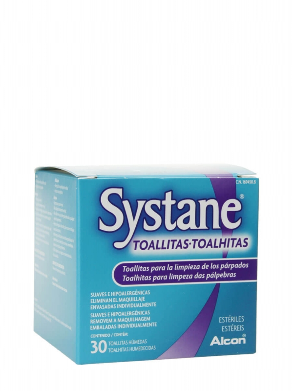 Systane Toallitas húmedas estériles 30 toallitas para higiene ocular