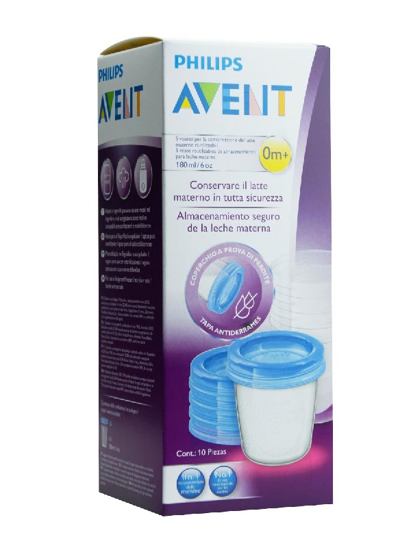 5 vasos 180 ml con tapa avent via