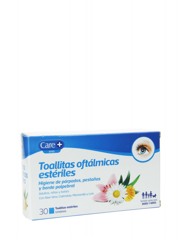 Care+ Toallitas Oftálmicas Estériles 30 Unidades · Higiene