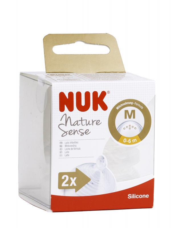 2 unidades, 0 a 6 m Tetinas de silicona Nuk Nature Sense